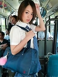Yuna Satsuki Asian has firm cans touched and sucks dicks in bus