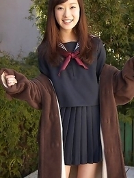Teen Kana Yuuki is schoolgirl with nice face and slender figure